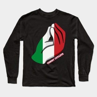 Tommy Cutlets Italian Hand, Italian Flag Long Sleeve T-Shirt